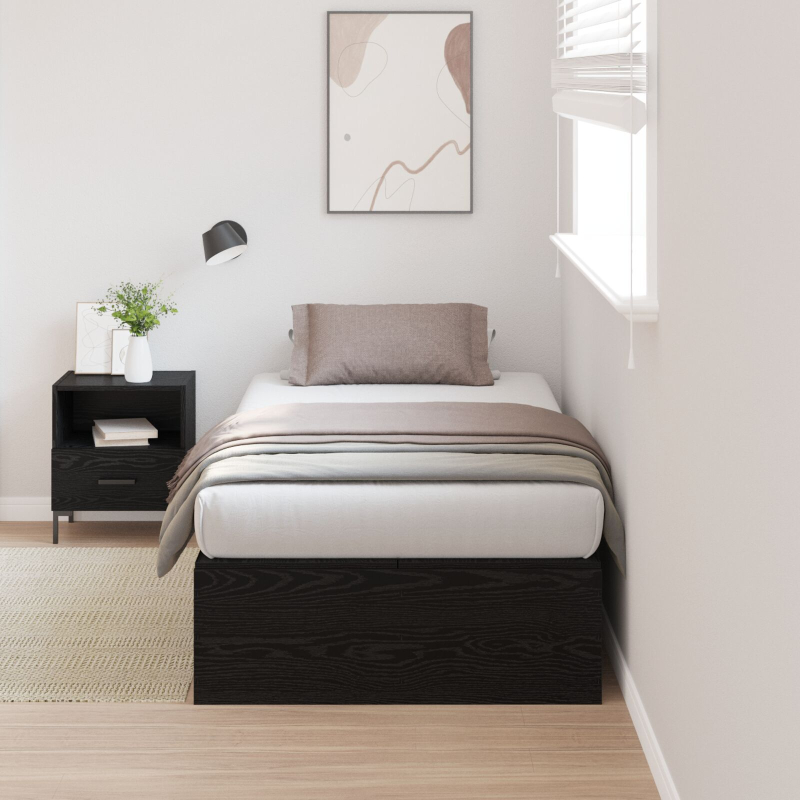 Stauraum-Bettgestell Schwarz Eiche 80x200 cm