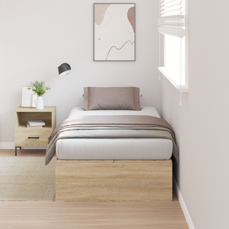 Stauraumbett Rahmen Sonoma Eiche 100x200 cm