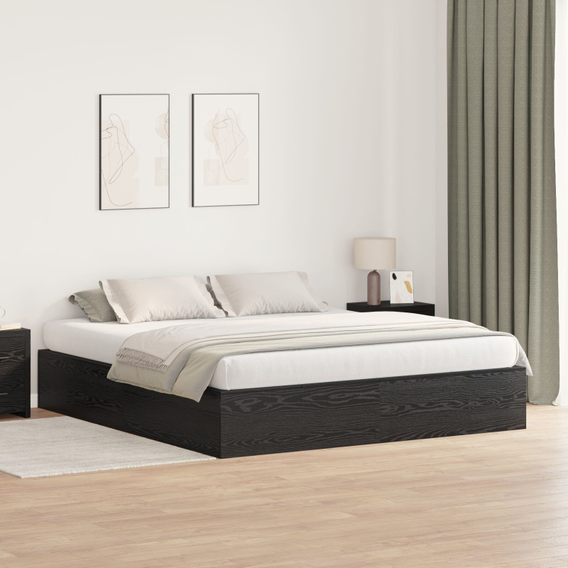 Lagerbettgestell Schwarz Eiche 180x200 cm