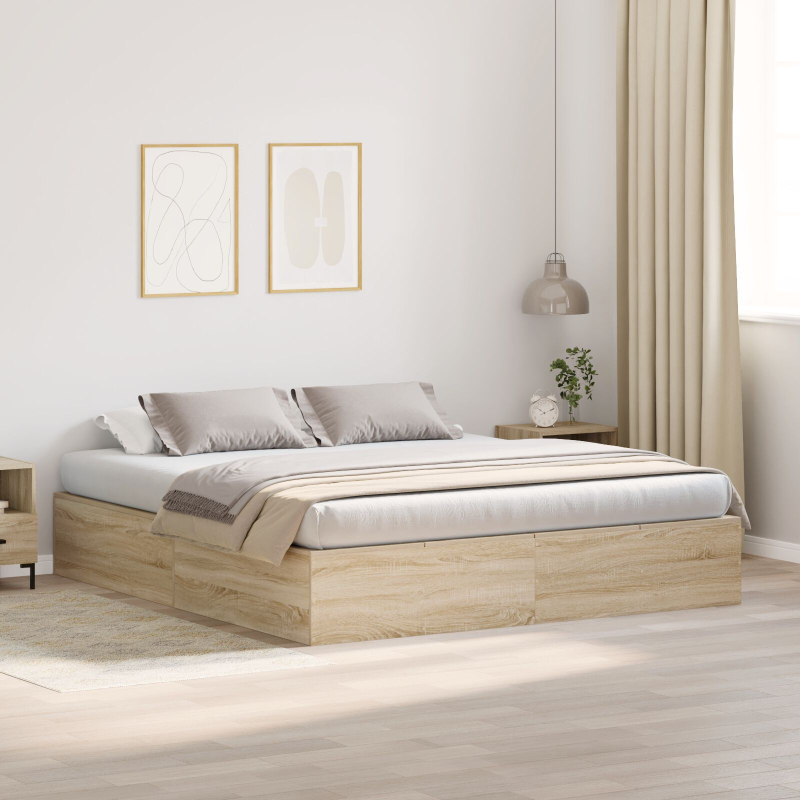 Stauraum Bettgestell Sonoma Eiche 180x200 cm