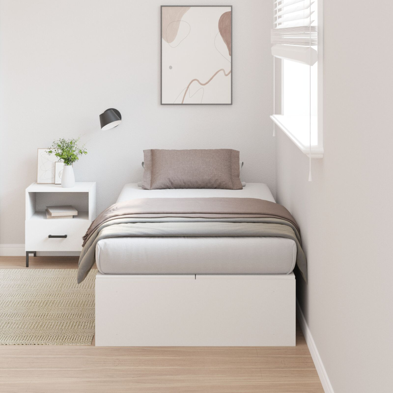 Bettgestell mit Stauraum Weiß 90x190 cm