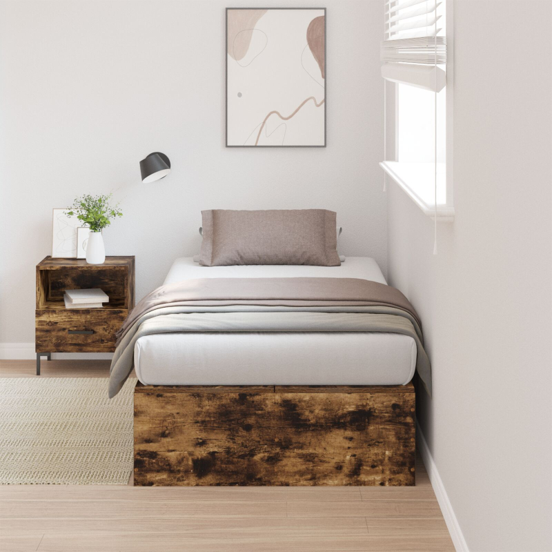 Bettgestell mit Stauraum Raucheiche 75x190 cm