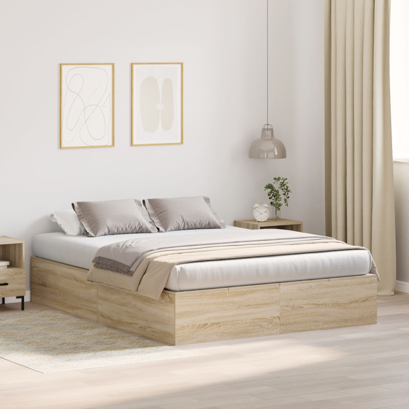 Stauraum Bettgestell Sonoma Eiche 135x190 cm