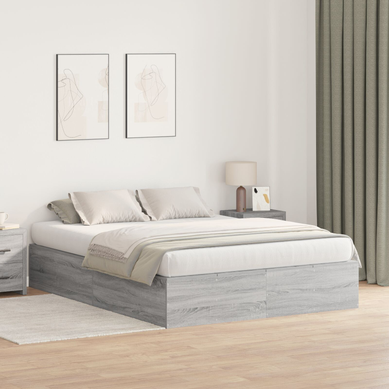 Stauraum Bettgestell Grau Sonoma 135x190 cm