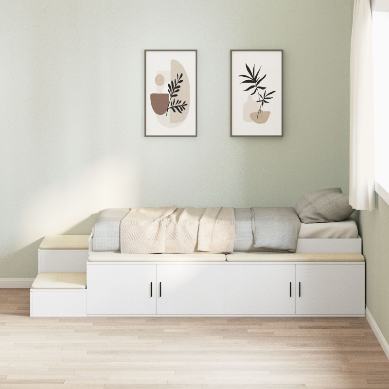 Stauraumbettgestell Weiß 90x200 cm