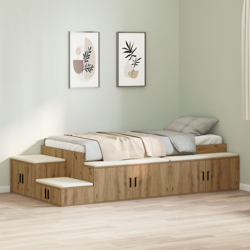 Stauraum Bettgestell Artisan Eiche 90x190 cm