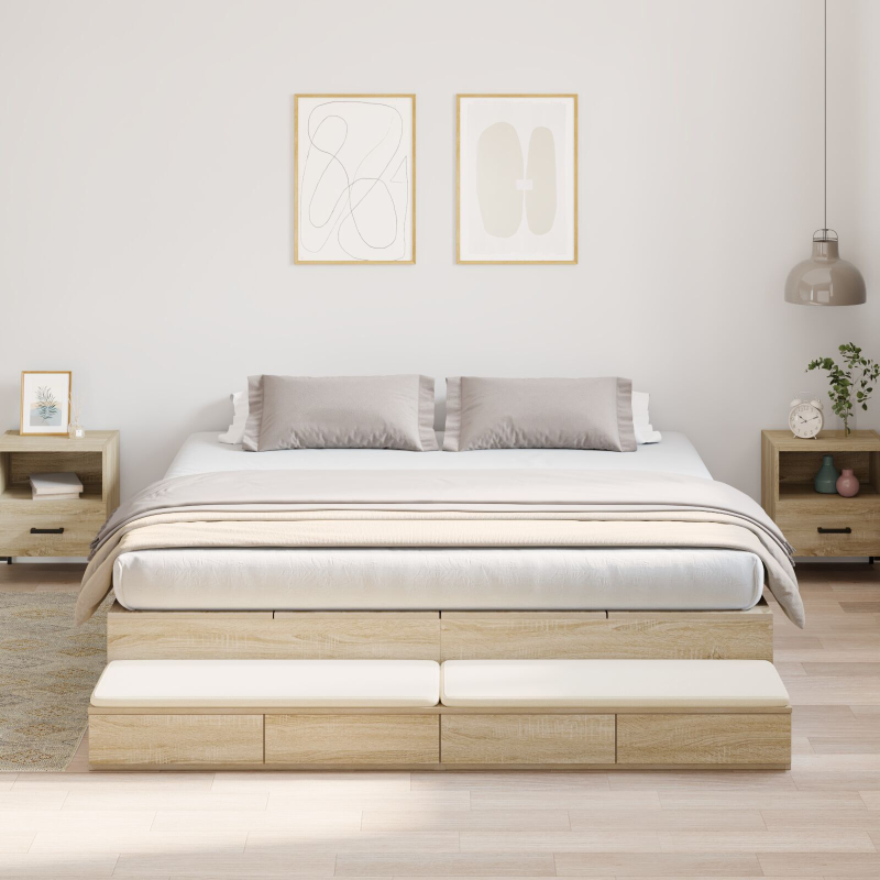 Aufbewahrungsbettgestell Sonoma Eiche 180x200 cm