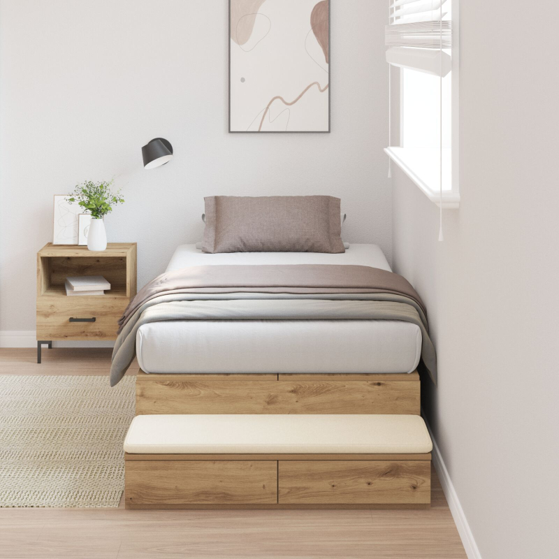 Stauraum Bettgestell Artisan Eiche 90x190 cm