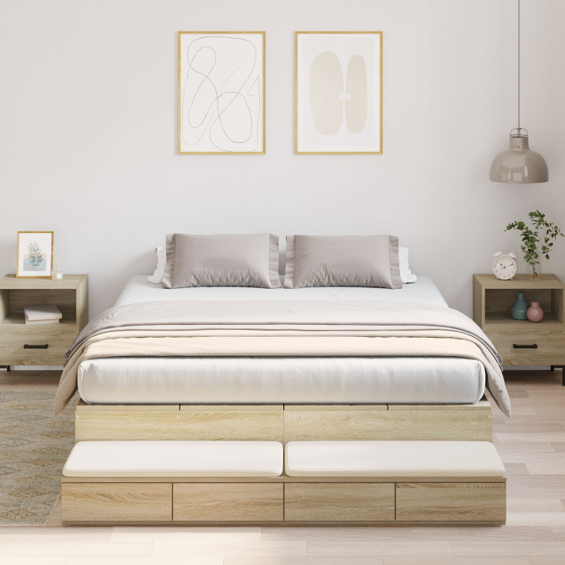 Bettgestell mit Stauraum Sonoma Eiche 140x190 cm