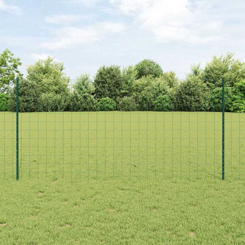 Gartenzaunset Set von 2 Grün PVC-beschichtetes Metall