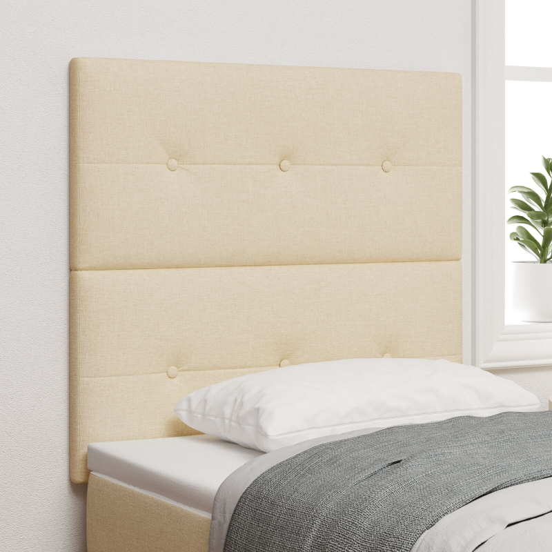 Kopfteil mit Knopfheftung Creme 80 cm Stoff