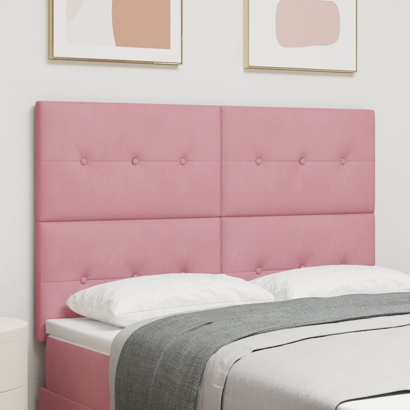 Kopfteil mit Knopfheftung Rosa 160 cm Samt