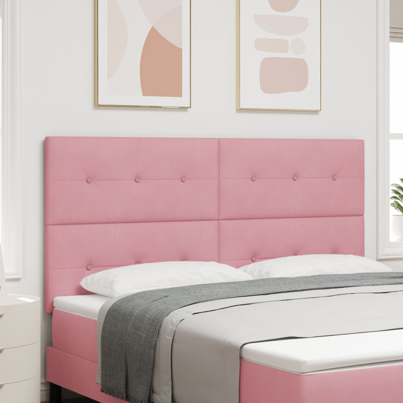 Kopfteil Mit Knöpfen Gepolstert Rosa 180 cm Samt