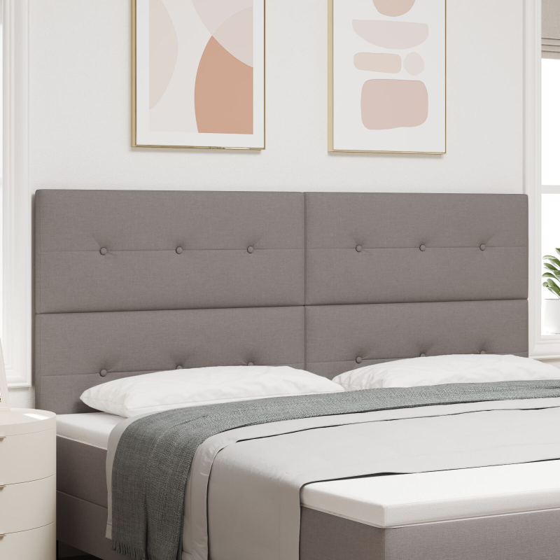 Kopfteil Button Tufted Taupe 200 cm Stoff
