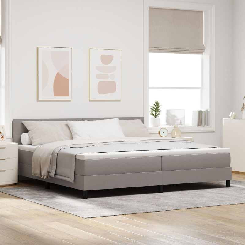 Boxspringbett mit Matratze Taupe 200x200 cm Stoff