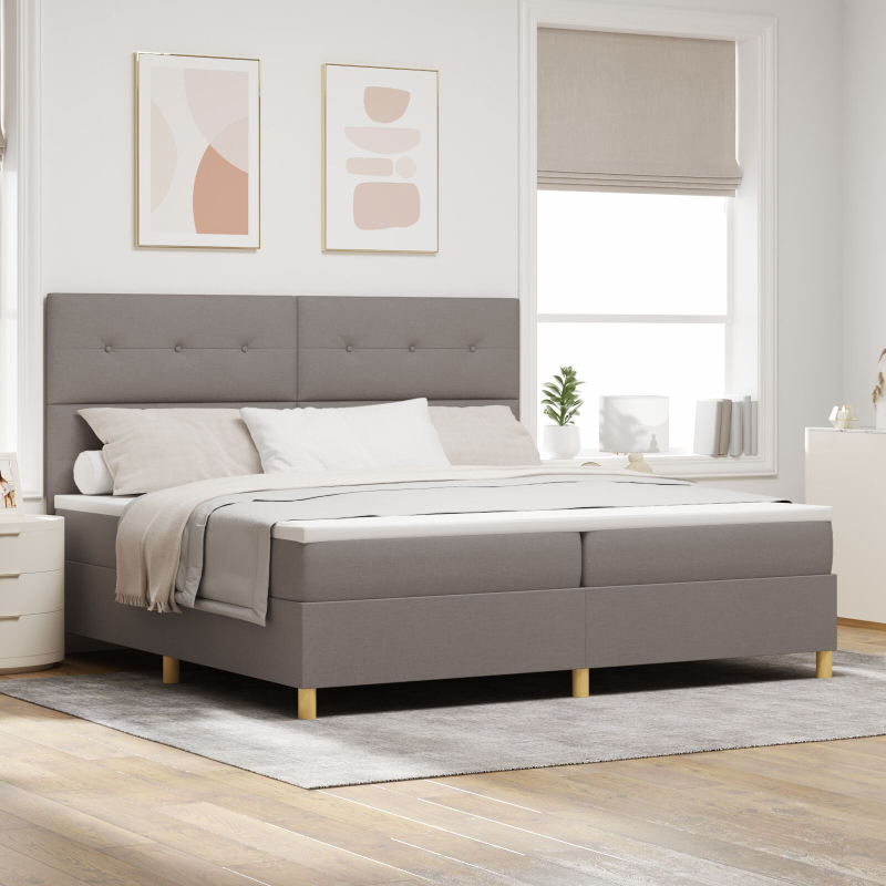 Boxspringbett mit Matratze Taupe 200x200 cm Stoff