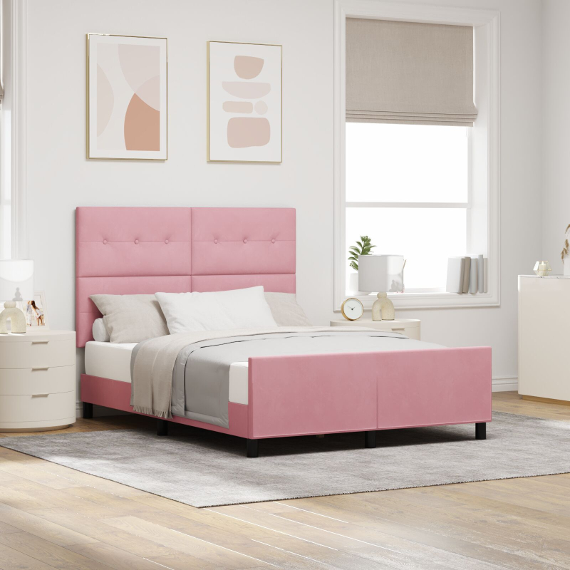 Bettgestell Rosa 160x200 cm Samt