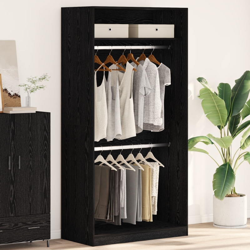 Schwarzer Eichenkleiderschrank - 100x50x200 cm
