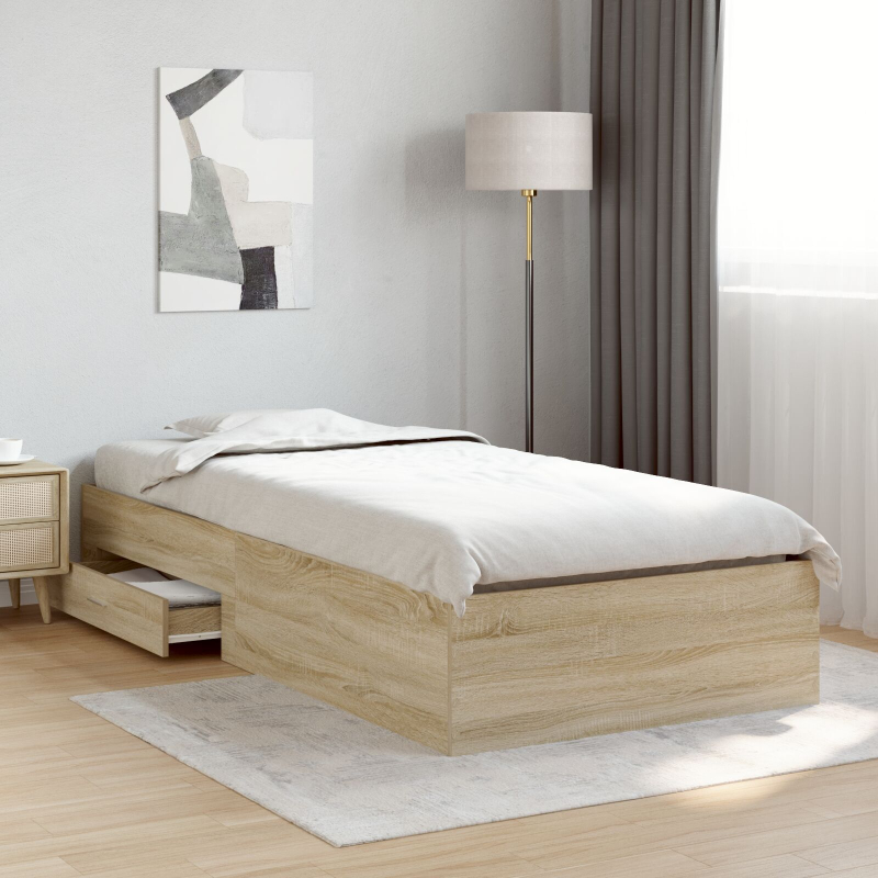Bettgestell Sonoma Eiche 90x190 cm Spanplatte