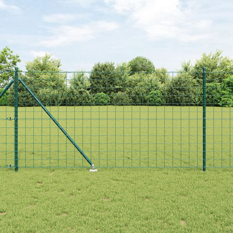 Euro Zaun Set von 2 Grün Metall 25 x 1,0 m Langlebig