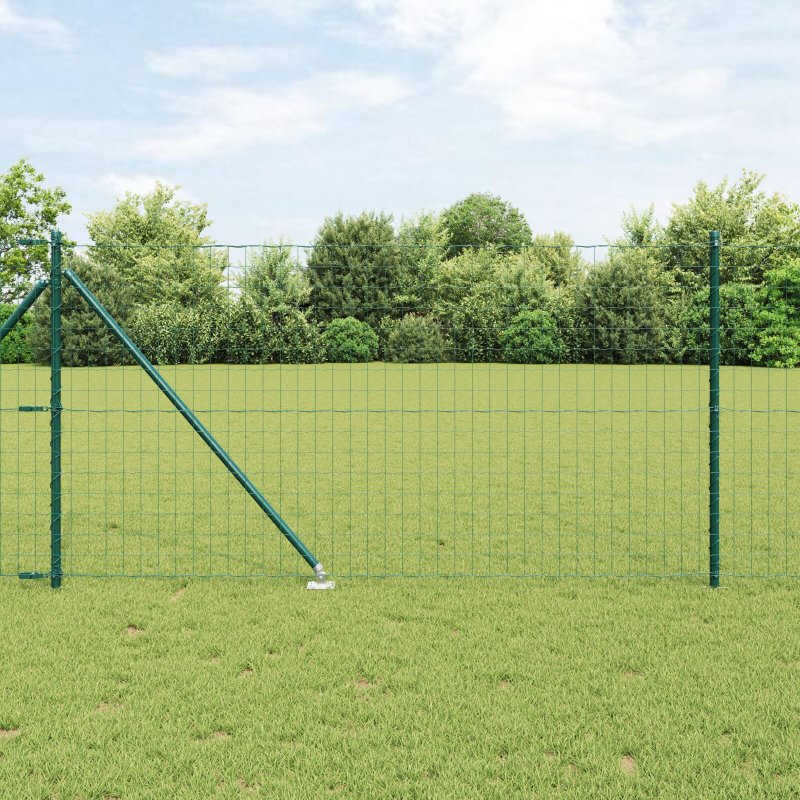 Euro Zaun Set aus 2 Grün Metall 25 x 1.0 m Erweiterbar