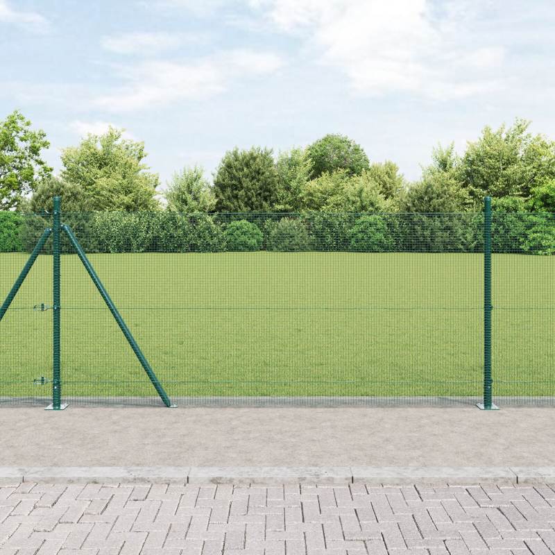 Zaunpfosten-Set Set von 2 Grün Metall Langlebig