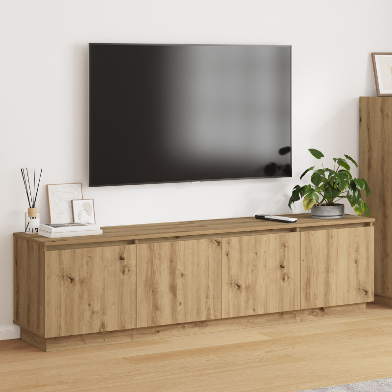 TV-Schrank mit LED Artisan Eiche 180x38x49 cm Holzwerkstoff