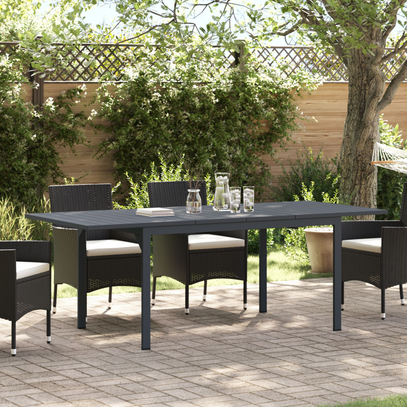 Ausziehtische 2 Stück Anthrazit 210x90x73 cm Stahl, Ausziehbarer Gartentisch Anthrazit (140-210)x90x73 cm Stahl