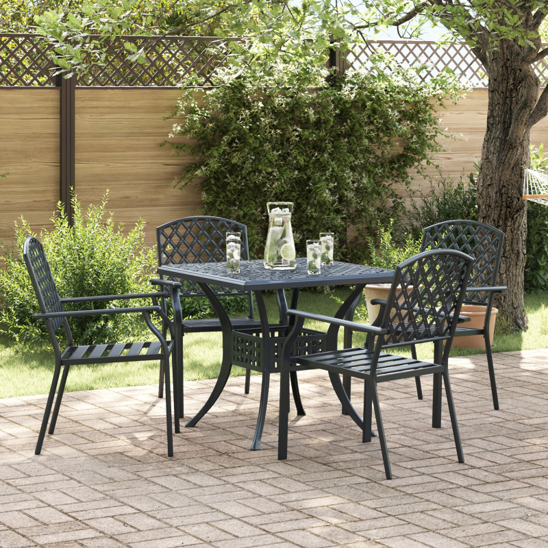 Gartenstühle 4er Set Stapelbar Anthrazit Stahl