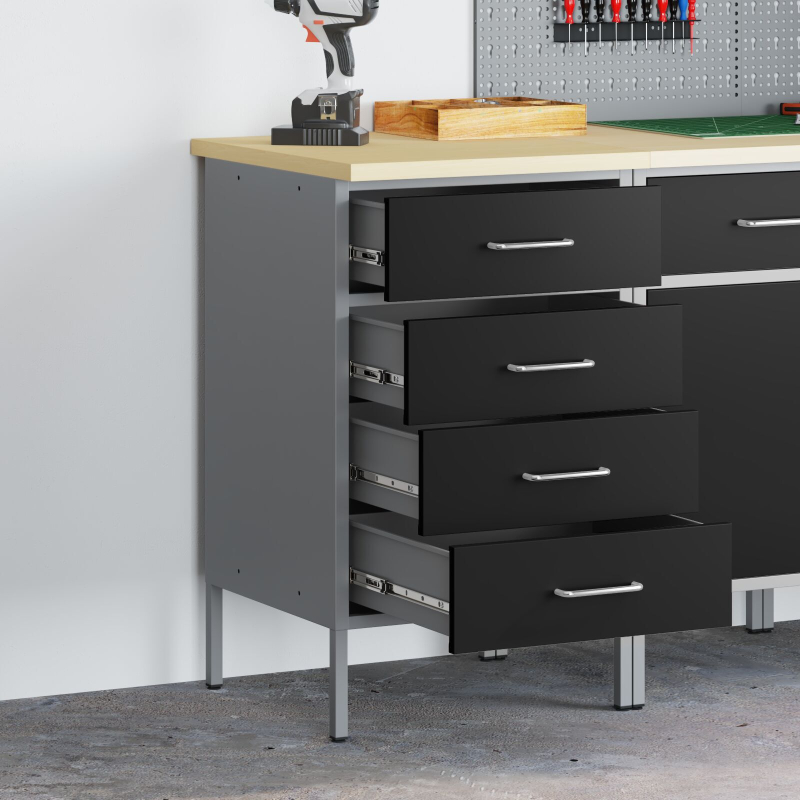 Werkbank Schwarz 50x55x85 cm Stahl