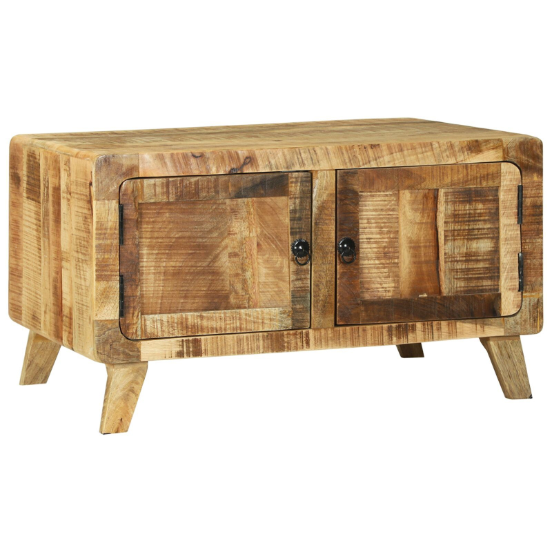 Couchtisch 80x54x45 cm Massivholz Raues Mango