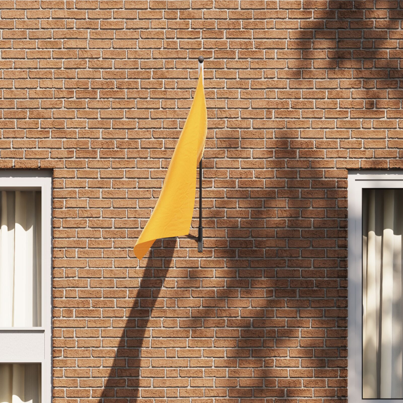 Flaggenmast Halterung für 1 Flagge zur Wandmontage aus schwarzem Metall