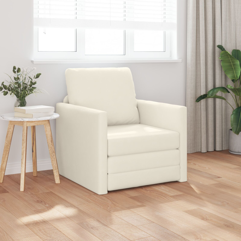 Boden Sofa Bett 2-in-1 Creme 74x77x81 cm Samt