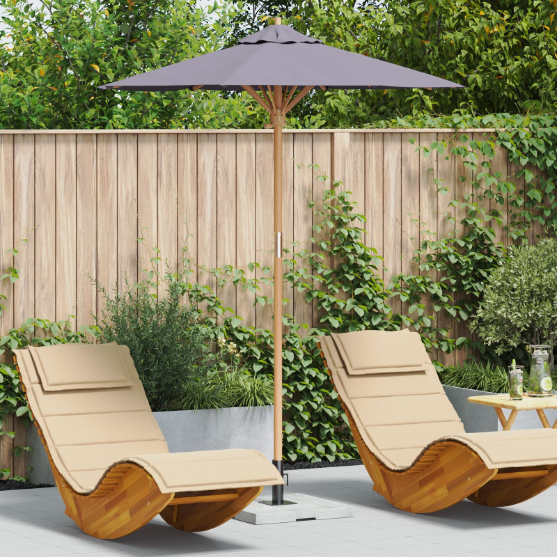 Garten-Sonnenschirm dunkelgrau 180x230 cm aus Bambus