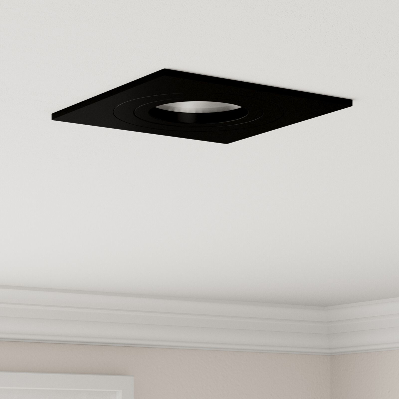 Einbau-Spotlights 12 Stück Quadratisch GU10 Schwarz 91x91 mm