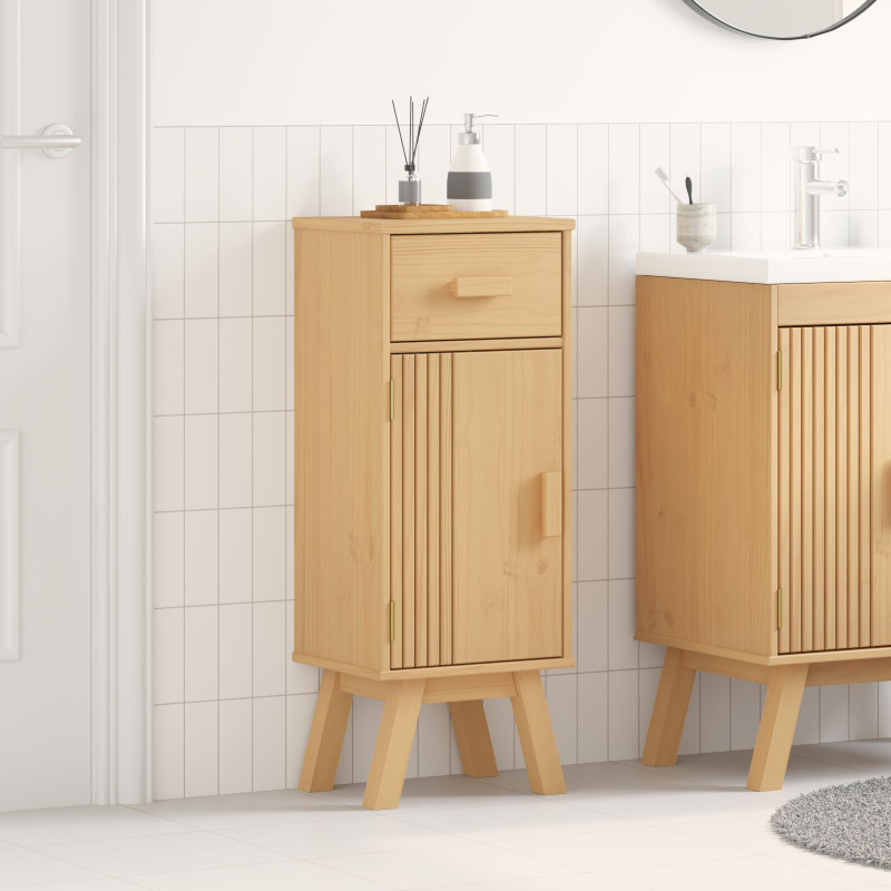 Badezimmer Aufbewahrungsschrank 35x30x90 cm aus massivem Kiefernholz