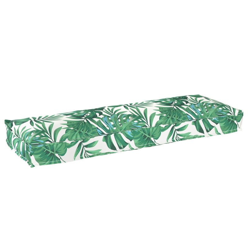 Palettenkissen für Bank 2 Stück Blattmuster 120x40x8 cm Oxford-Gewebe