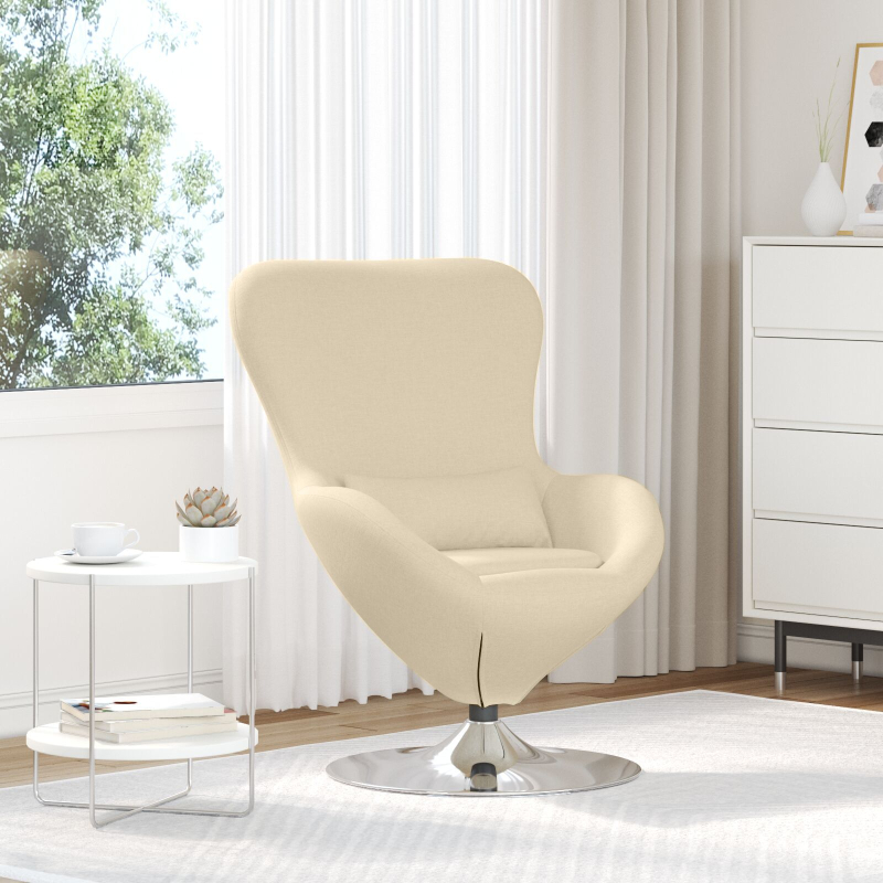 Eierstuhl Creme Stoff