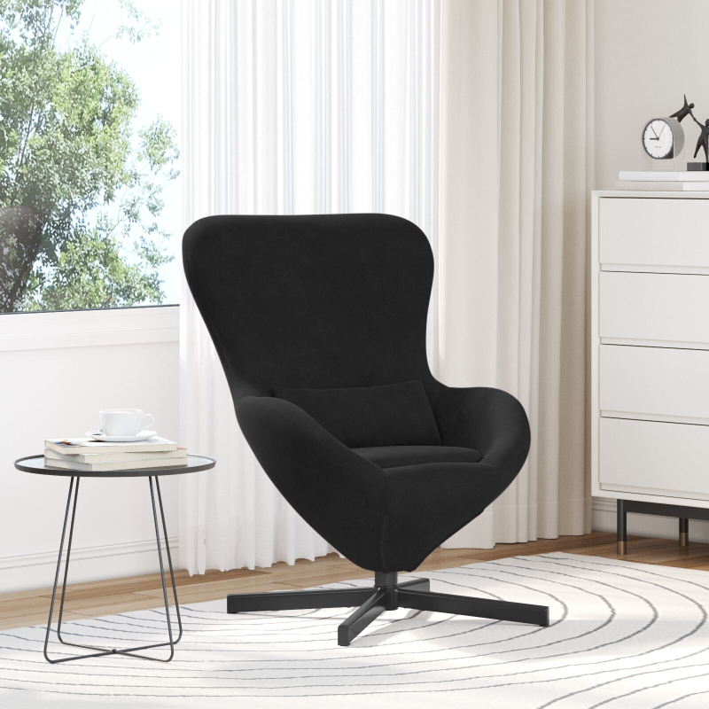 Eiersessel schwarzes Velvet