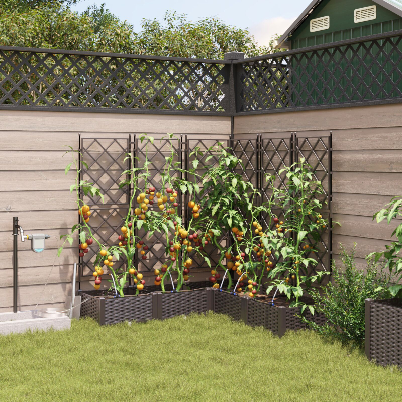 Gartenpflanzkästen mit Bewässerungssystem 5 Stück Braun