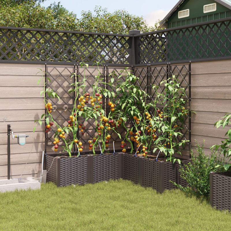 Gartenpflanzgefäße mit Bewässerungssystem 5 Stück Braun