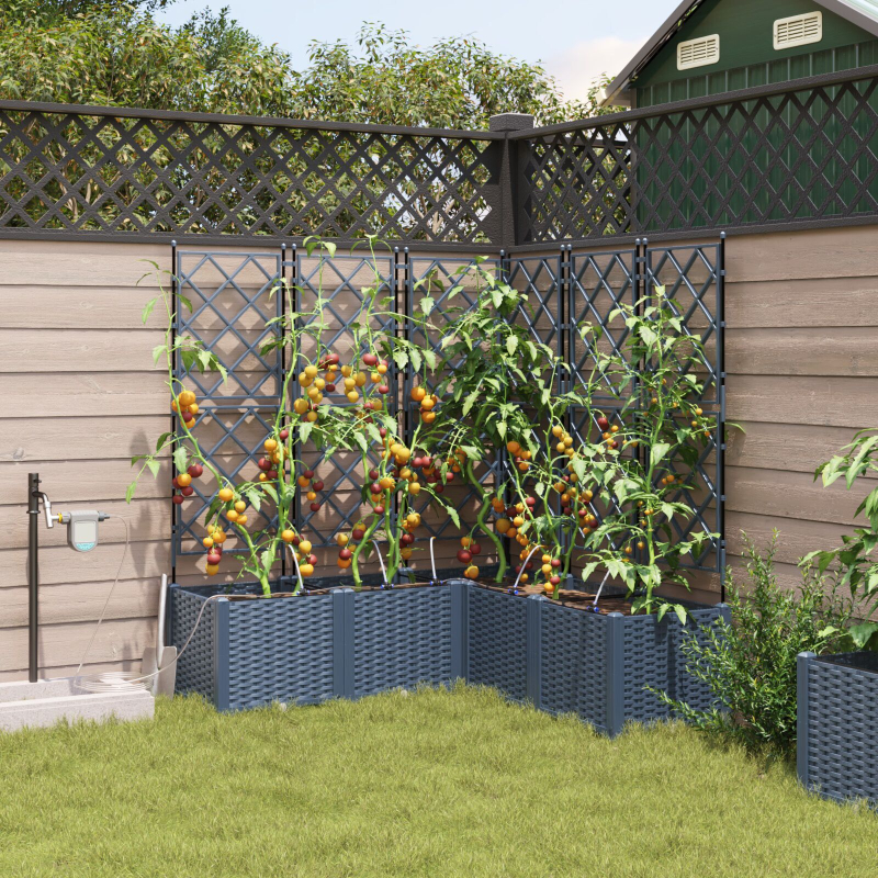 Gartenpflanzer mit Bewässerungssystem 5 Stück Grau