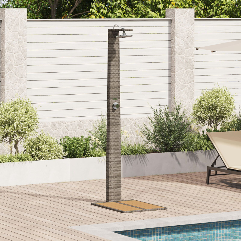 Gartendusche Grau 60x80x214 cm Poly Rattan