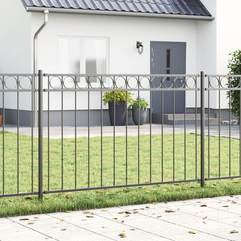 Gartenzaun Grau 1,7x0,8 m Stahl