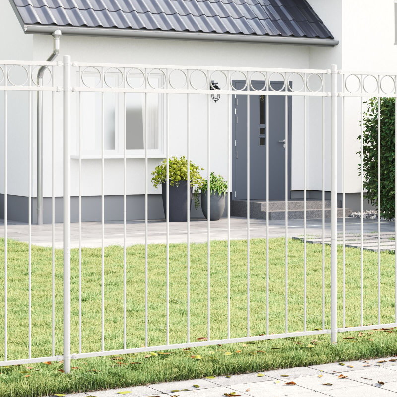 Gartenzaun Weiß 1,7x1,2 m aus Stahl