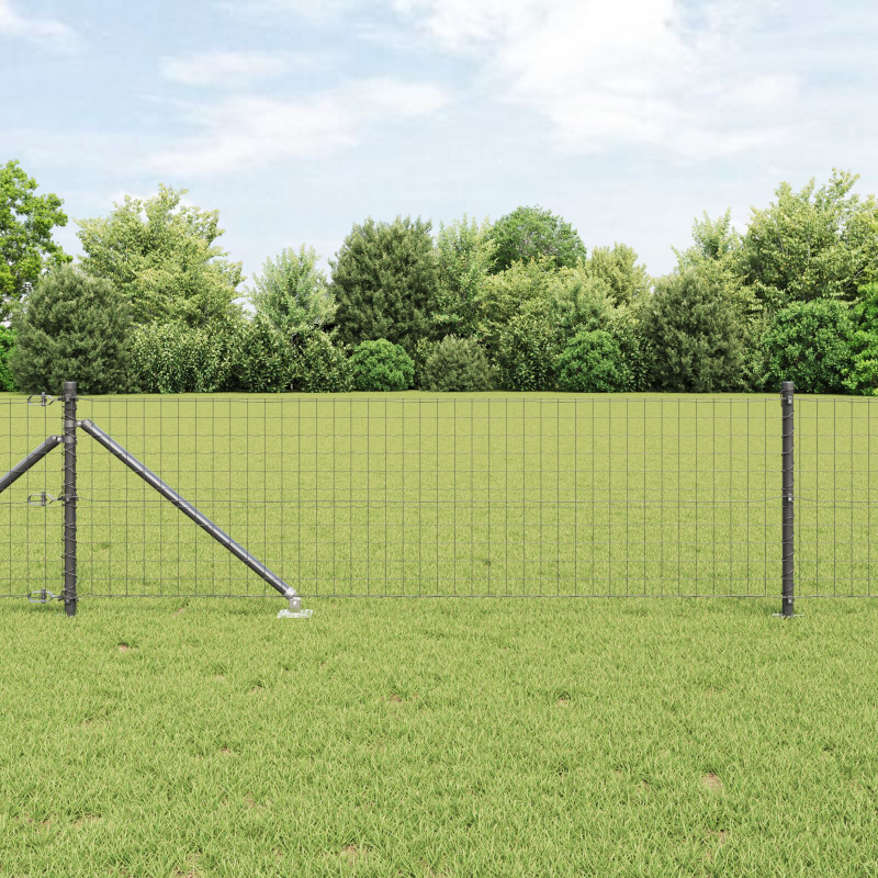Zaunpfosten mit Spitze 7 Stück Ø32 mm 100 cm Verzinkter Stahl