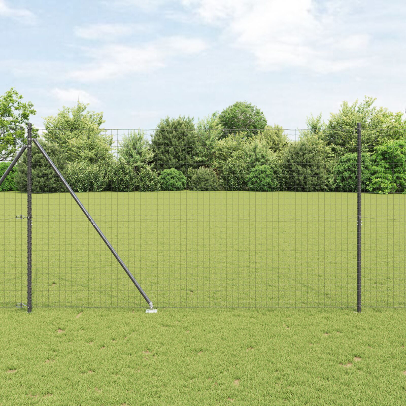 Zaunpfosten mit Spitze 7 Stück Ø32 mm 180 cm Verzinkter Stahl