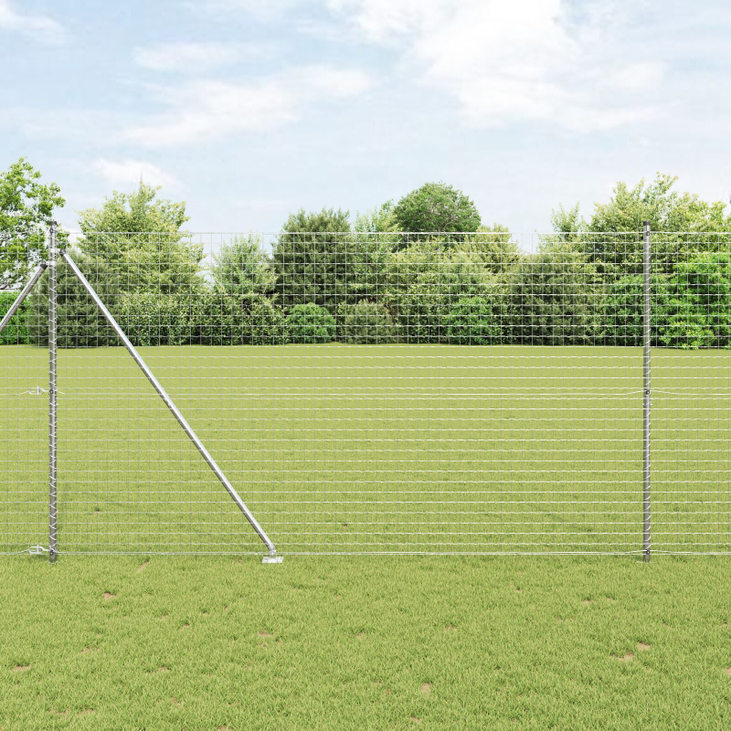 Zaunpfosten mit Spitze 13 Stück Ø32 mm 170 cm Galvanisiertes Stahl