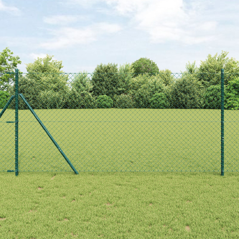 Kettenzaun Grün 1x25 m Stahl