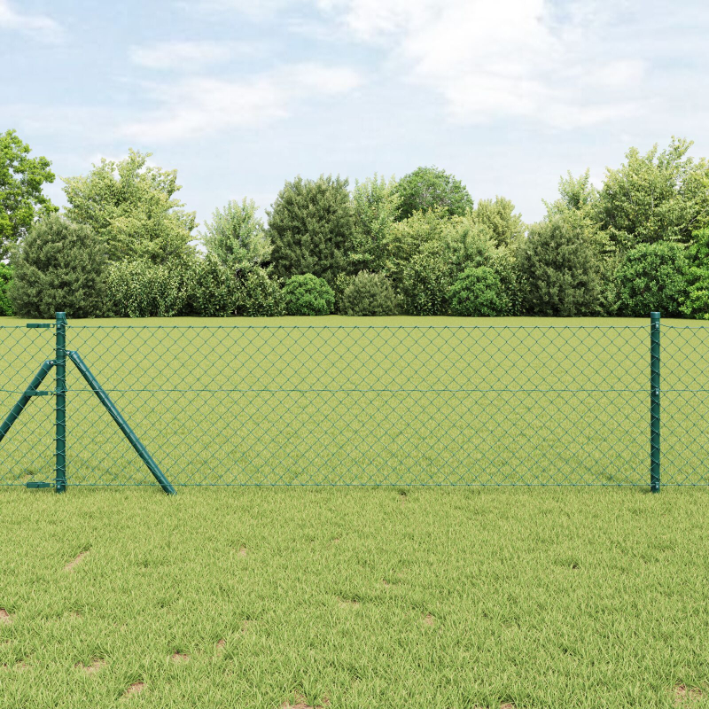 Kettengliedzaun Grün 0,4x25 m Stahl